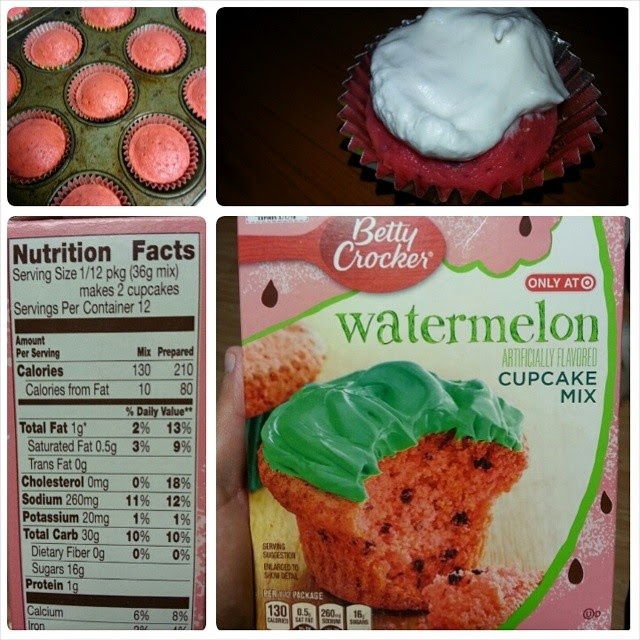 Shannon's Lightening the Load Betty Crocker Watermelon Cupcakes