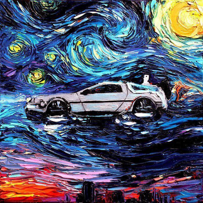 Aja Trier personajes de la cultura pop al estilo Vincent van Gogh | Postimpresionismo