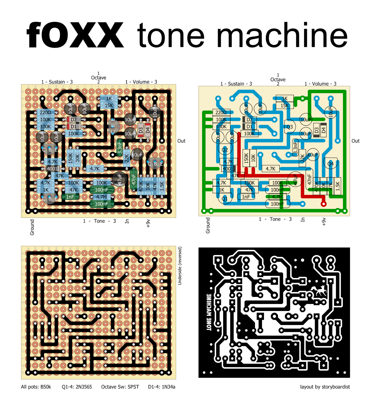 Perf and PCB Effects Layouts: fOXX Tone Machine