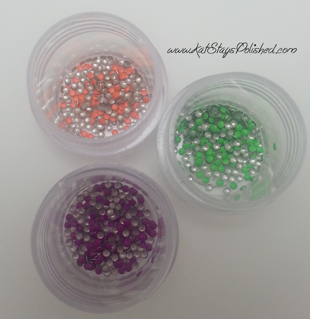 kkCenterHK - Neon Nail Studs - Purple | Orange | Green