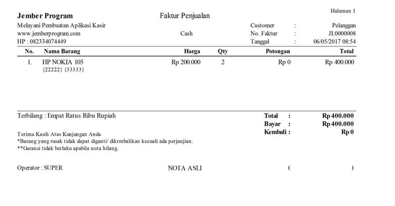 Software Kasir Counter Hp Lengkap Dengan Transaksi Servis