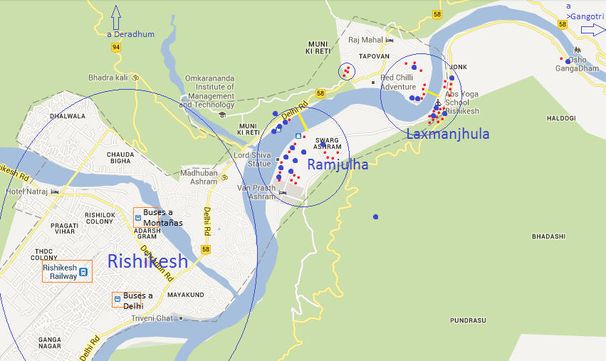 VIAJEROS EN INDIA: RISHIKESH Ashrams