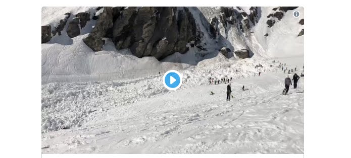 Valanga di neve seppellisce diverse persone sulla pista di Plaine Morte in Svizzera. Valanga di neve seppellisce diverse persone sulla pista di Plaine Morte in Svizzera.