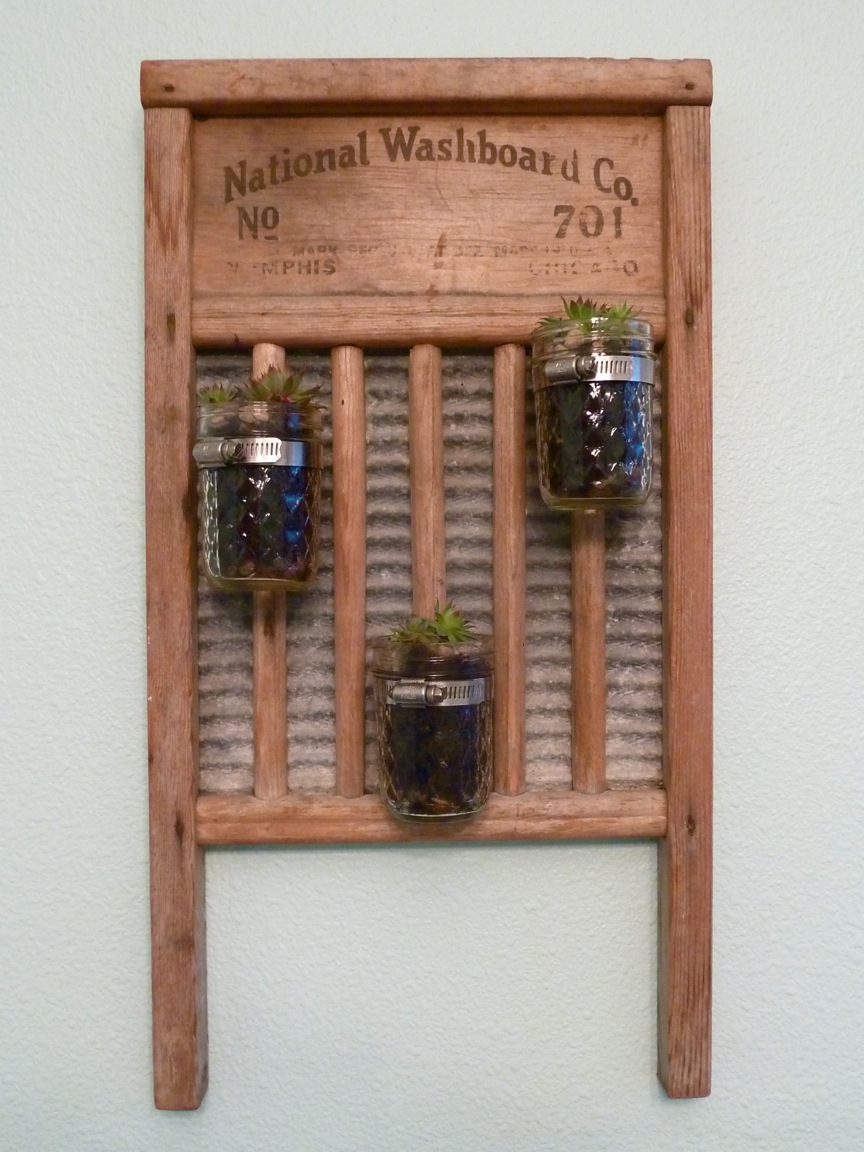 Crafty Girl in the Country DIY Washboard Planter
