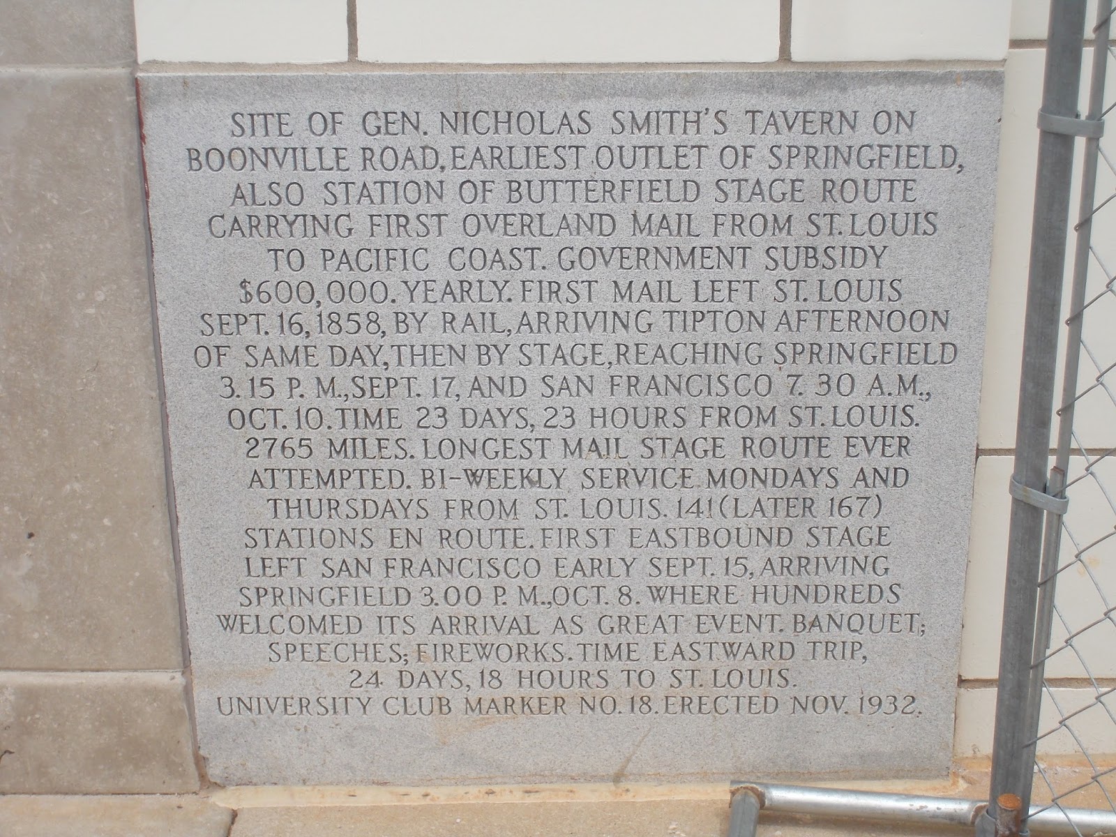 Travels & Wanderings Butterfield Overland Stage Springfield, Missouri