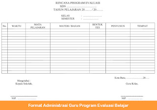 Administrasi Guru Program Evaluasi Belajar Administrasi Guru Program Evaluasi Belajar