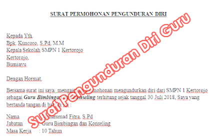 Contoh Surat Pengunduran Diri Guru Yang Baik Dan Bisa Di Edit Gratisiana Net