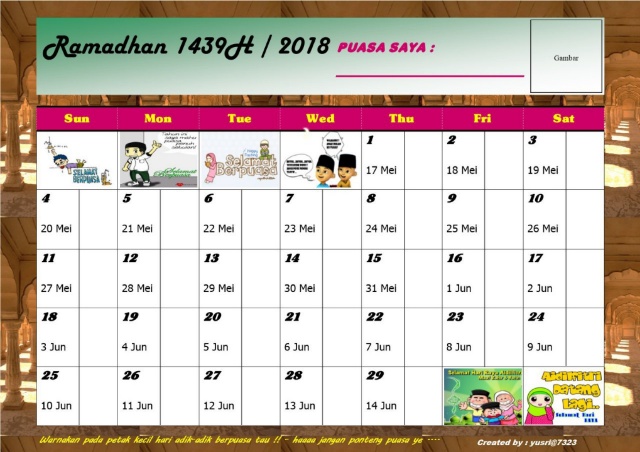 Jadual Ganjaran Puasa Untuk Galakkan Anak Berpuasa Jadual Ganjaran Puasa Untuk Galakkan Anak Berpuasa