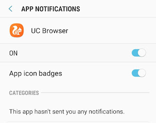 Disable UC Browser app notifications