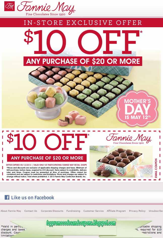 Free Promo Codes and Coupons 2023 Fannie May Coupons