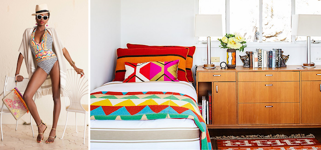 2 fashion designers’ homes pair with their NYFW collections - Trina Turk bedroom 1 BoHoHome.com @bohosusan