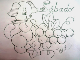 desenho da semaninha do cachorrinho com frutas - sabado