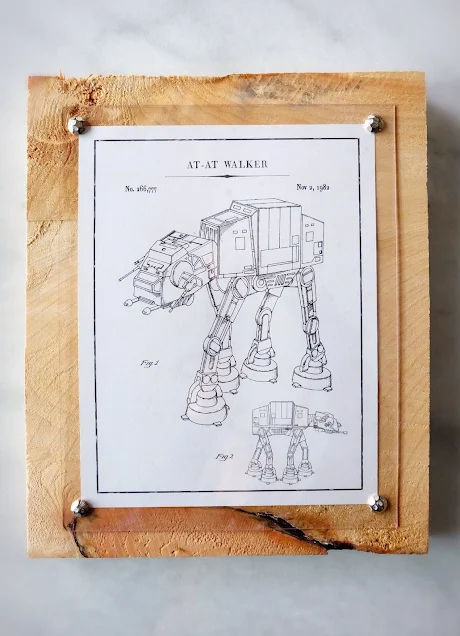 Star Wars printable on DIY wood panel framing for printables