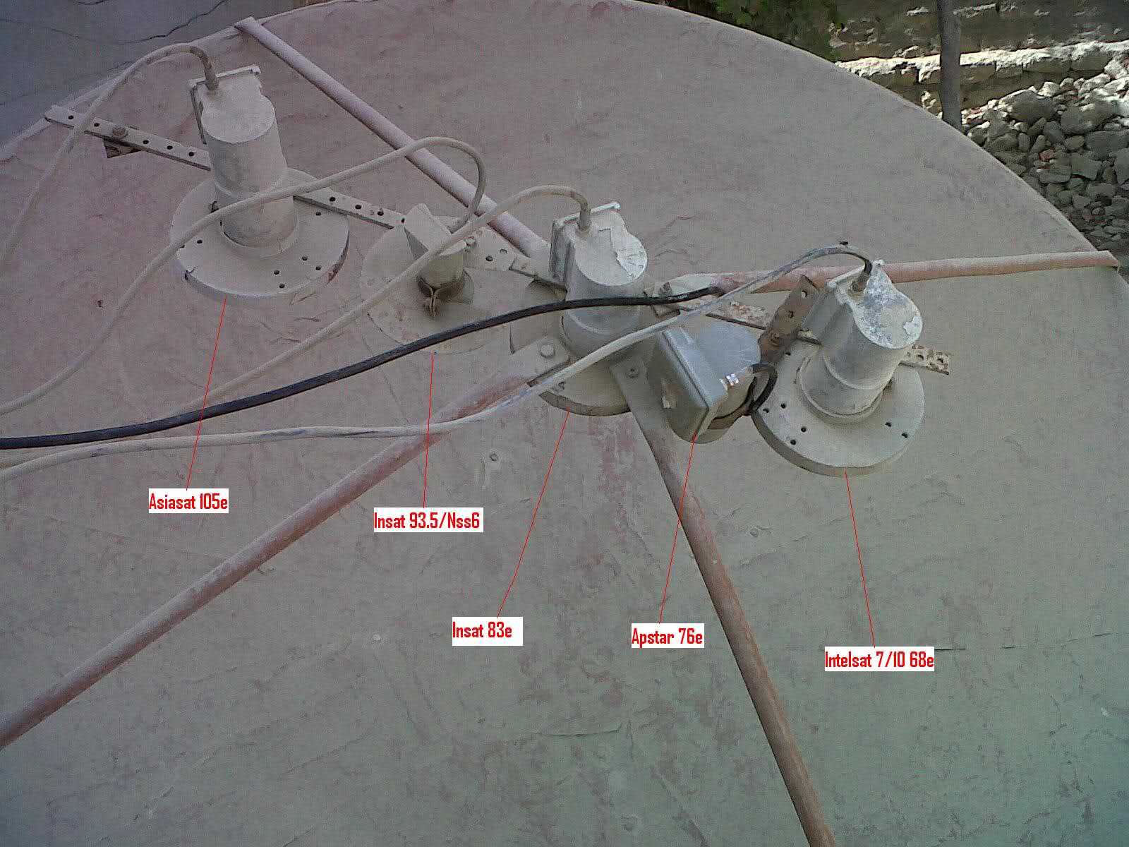 INSAT 83 EAST WITH 4 MORE SATELLITES IN ONE 6 FEET FIBER DISH SETUP