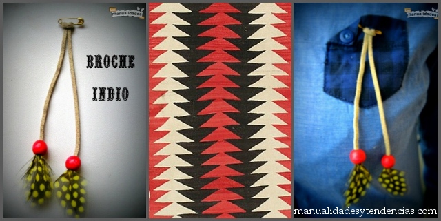 DIY Broche indio con plumas / Indian brooch / Tutoriel Broche indienne