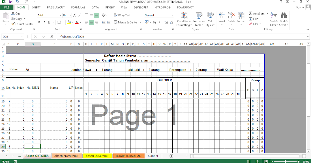 Terbaru Aplikasi Absensi Siswa Format Excel Blog File