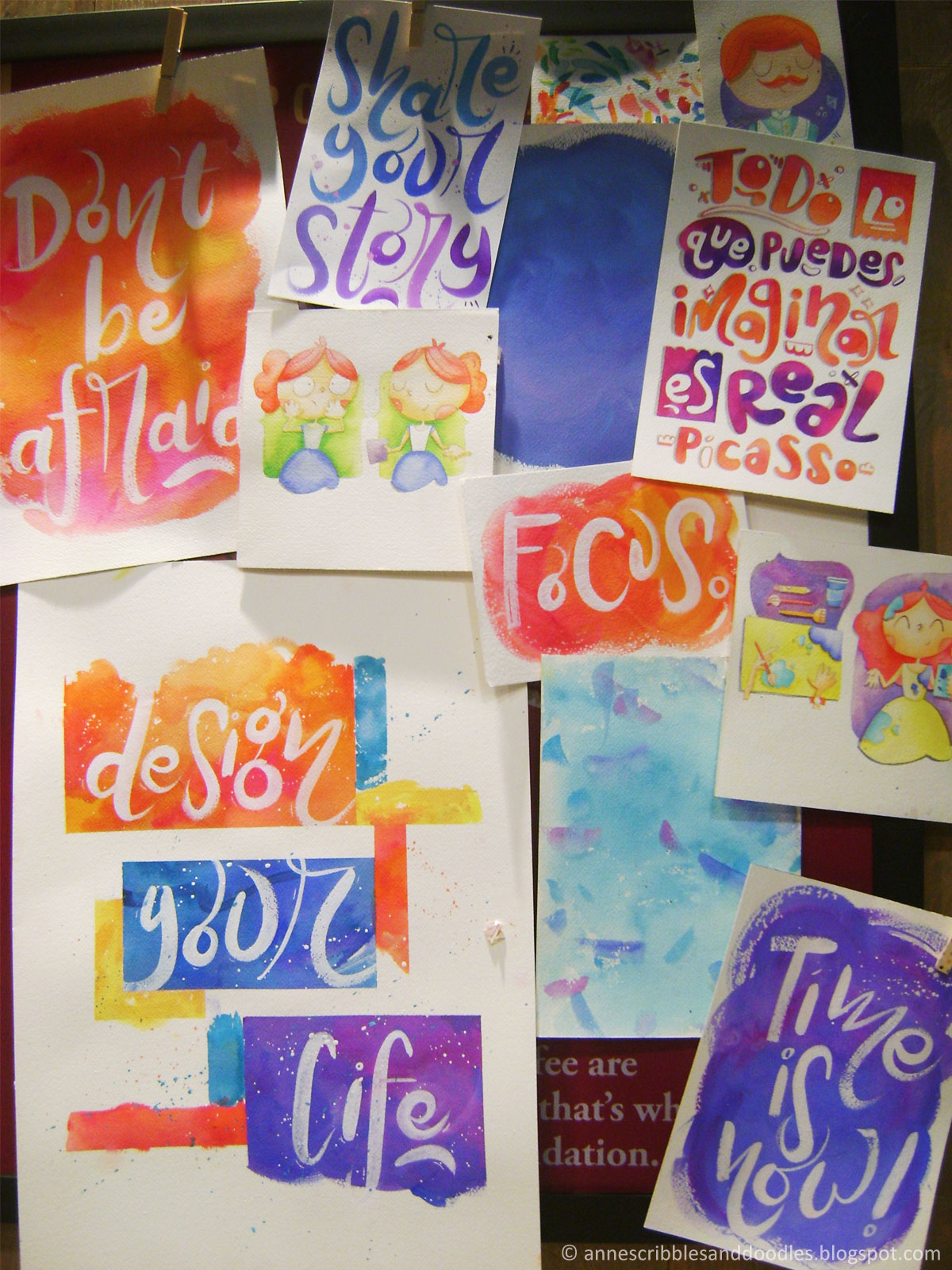 Googly Gooeys Brush Lettering and Watercolor Workshop | Anne's Scribbles and Doodles
