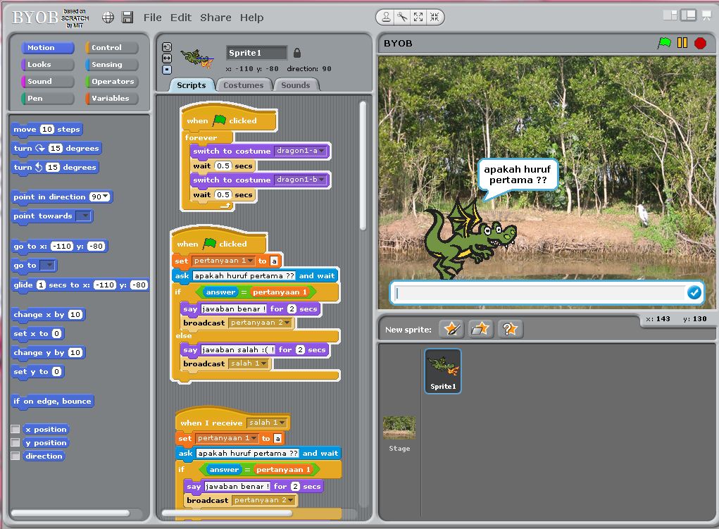 Анимация в скретч. Анимация для Scratch охотник. BYOB Guide. BYOB Tabs.