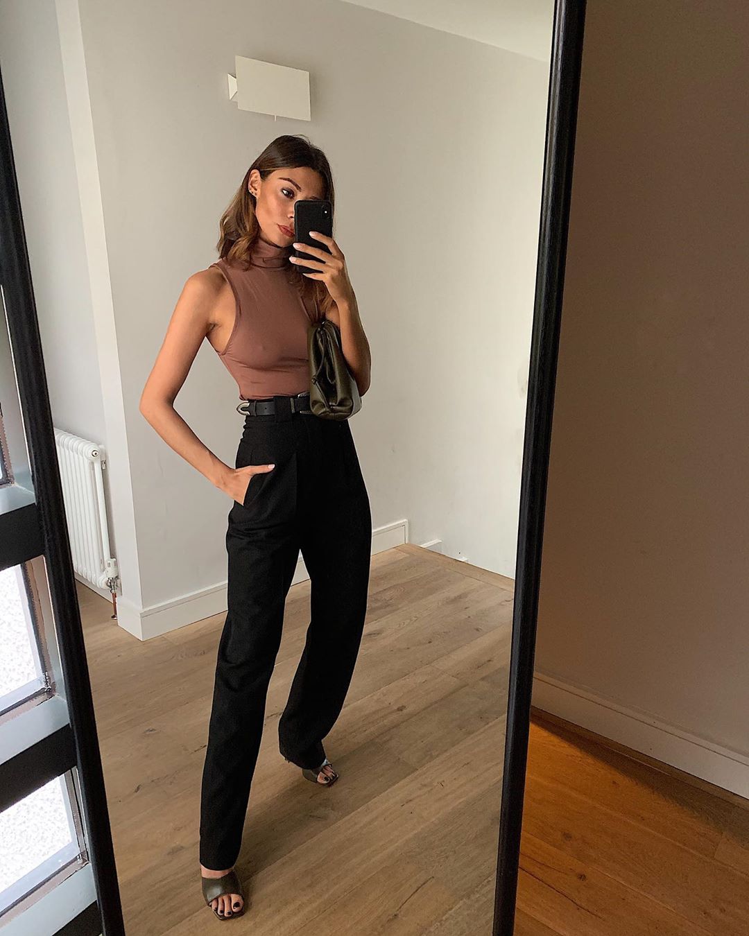 A Chic Way to Wear High-Waisted Black Pants for Spring