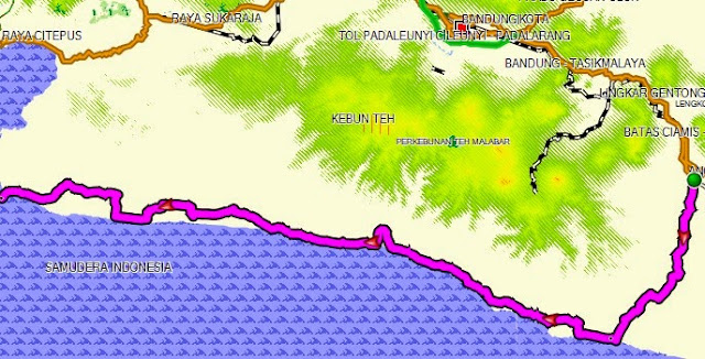 Rencana rute perjalanan Tasikmalaya-Ujung Genteng Rencana rute perjalanan Tasikmalaya-Ujung Genteng