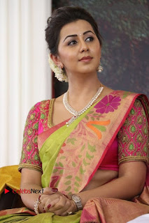 Actress Nikki Galrani Latest Pos in Saree Neruppu Da Movie Audio Launch  0009