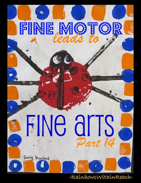 photo of: Printmaking ladybug cover: Fine Motor leads to Fine Arts, Part 14