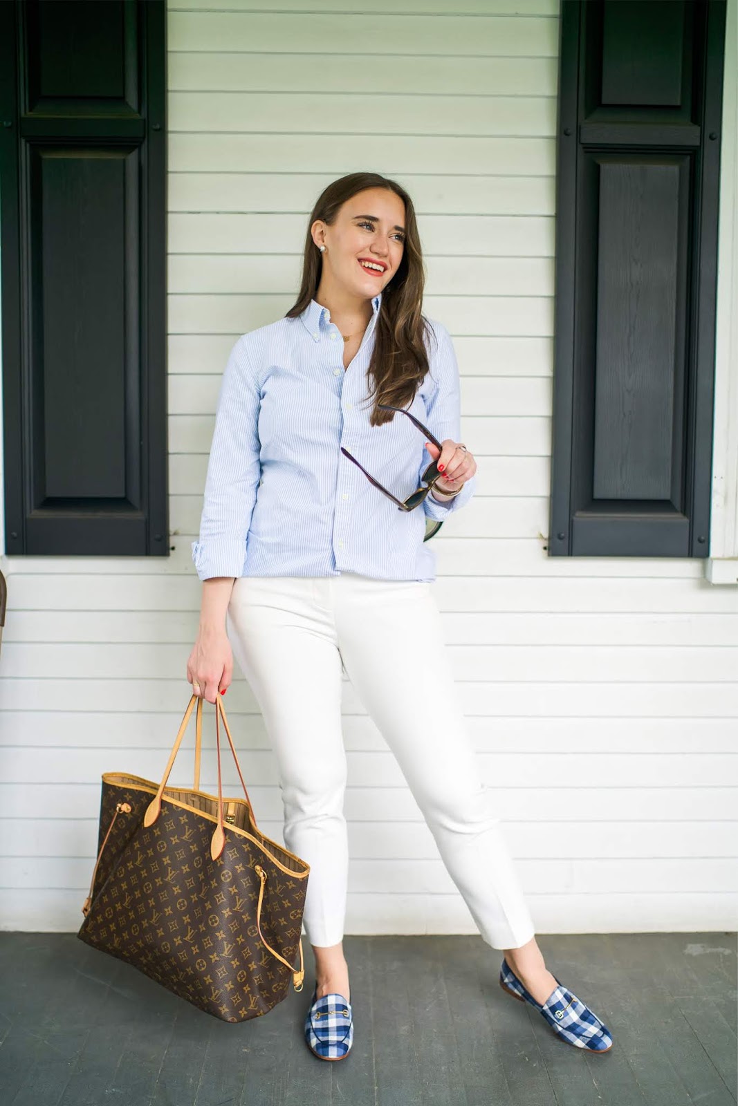 J.Crew Business Casual White Pants featured by popular New York style blogger, Covering the Bases