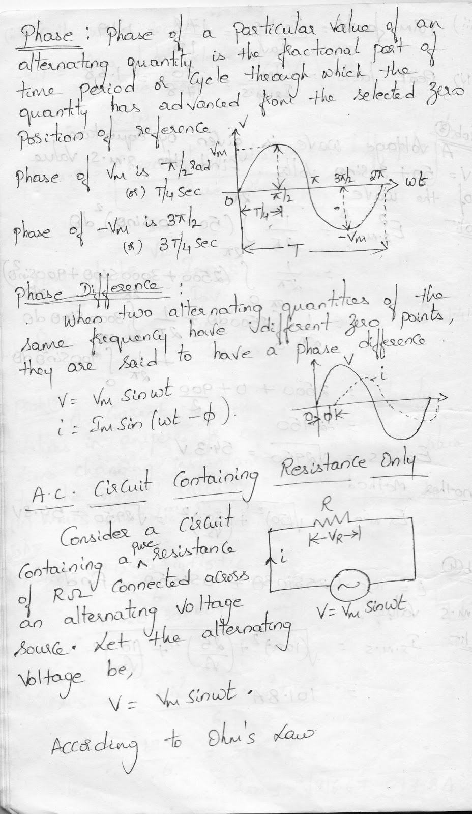 Study material and notes of engineering subjects phase angle and phase