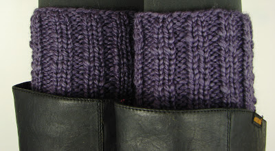 knit ribbed boot cuffs purple