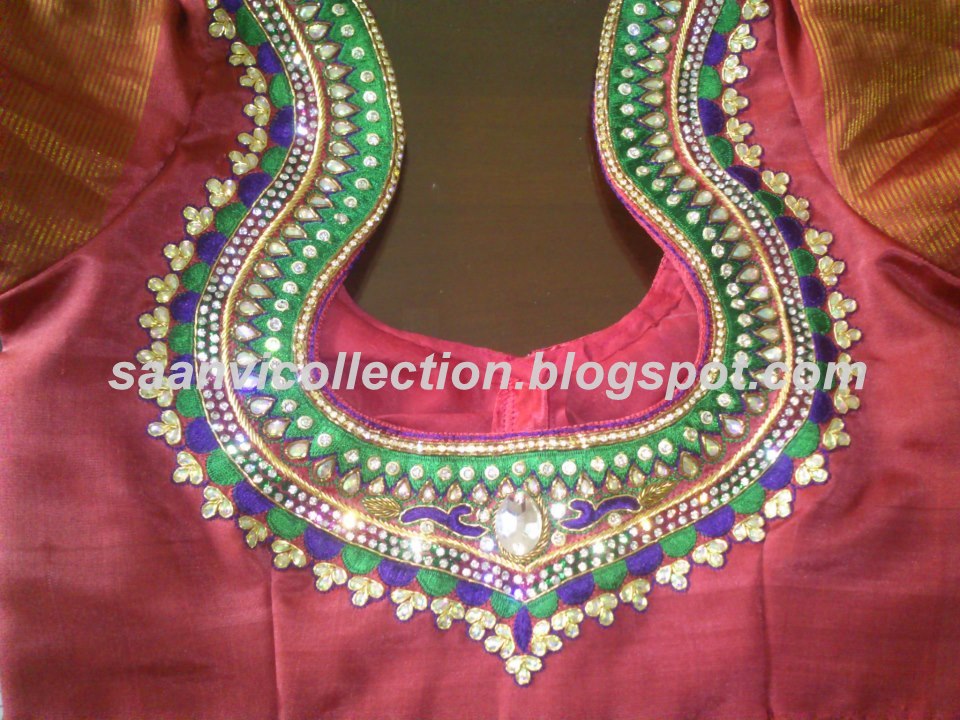 world of ethnic fashion !!!: Kundan work blouses