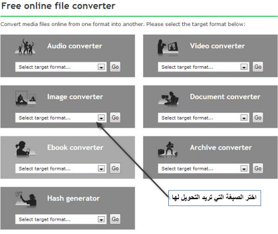 موقع Online Convert لتحويل الصور وملفات الصوت والفيديو اون لاين