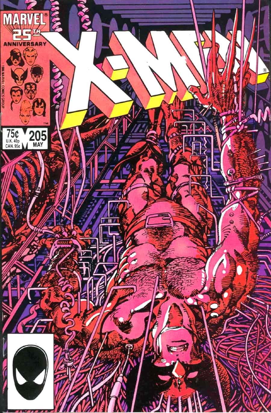 X-men #205 marvel 1980s comic book cover art by Barry Windsor Smith