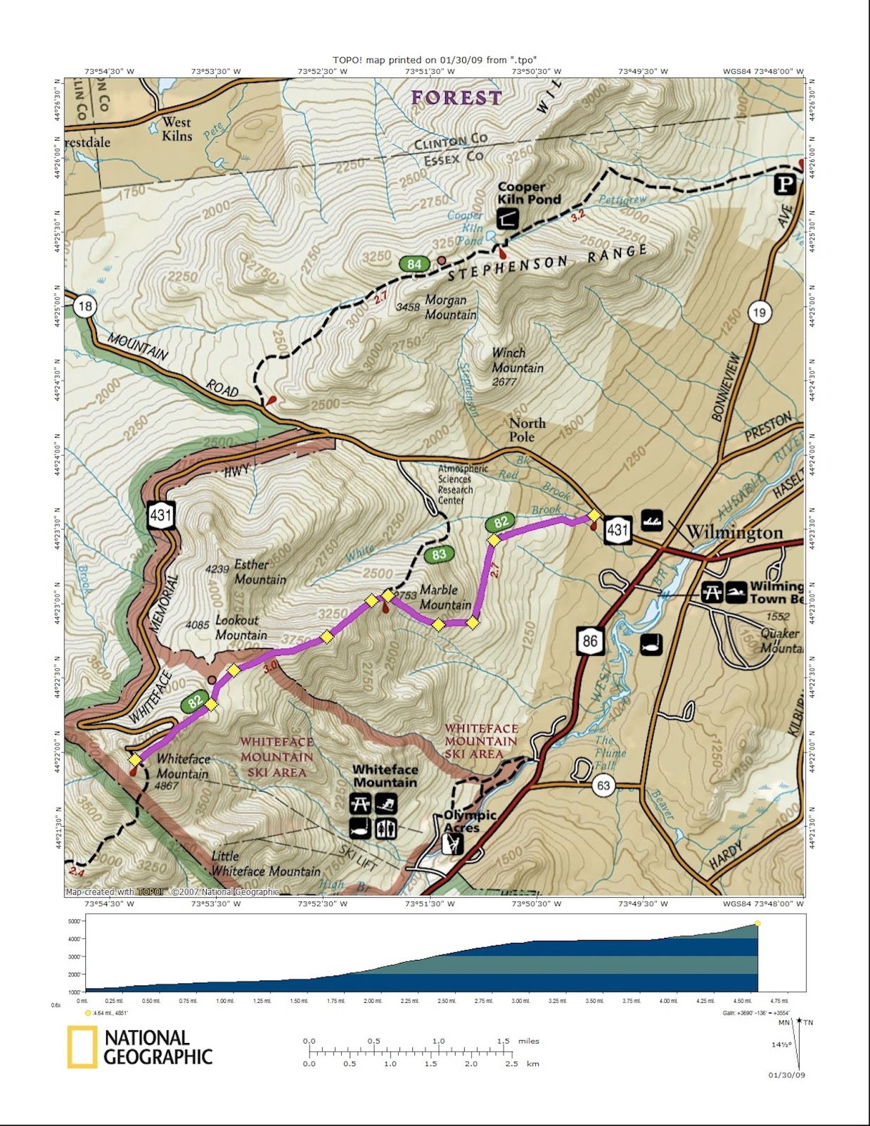 Trail Lust Whiteface Mountain - WhitefaceMtnMap2 
