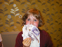 20 pound notes and schoolgirl