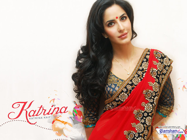 Cell Phone Wallpapers: wallpapers of katrina kaif in saree