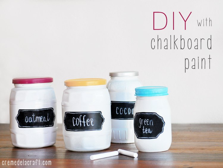 painting  DIY: paint chalkboard Chalkboard with Label Jars glass