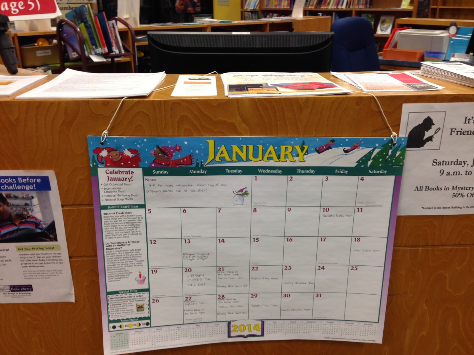 Abby the Librarian Simple Solution Hang a Desk Calendar