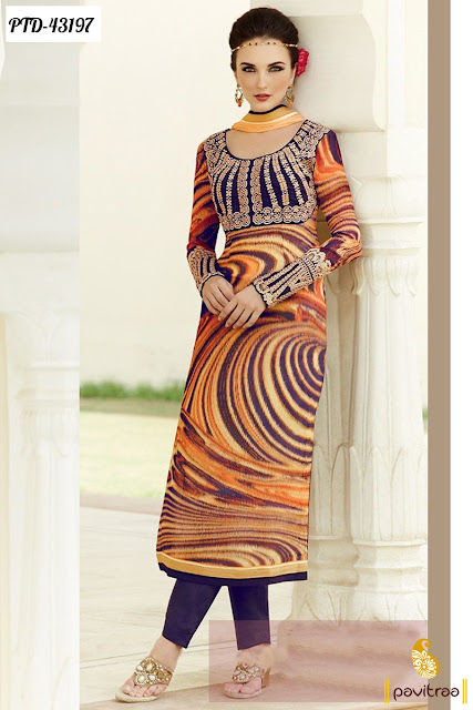 Multicolor Georgette Embroidery Salwar Suit
