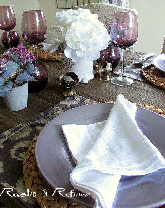 Purple & White Tablescape | Rustic & Refined