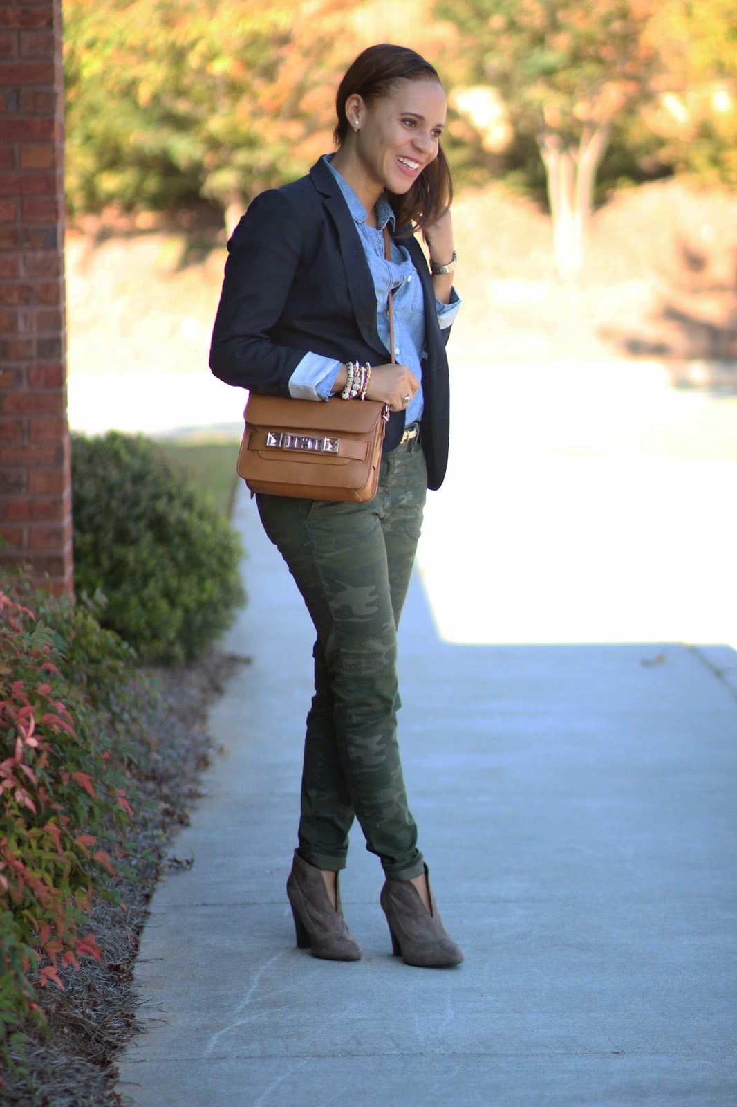 Nicole to the Nines How to Wear Camo Pants to Work