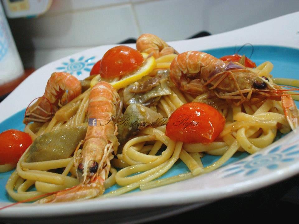I Pasticci Della Pupa Linguine Scampi E Carciofi