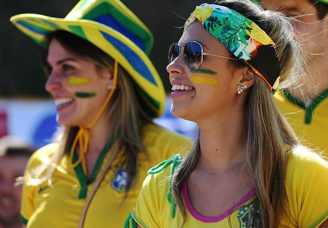 Brazilian Supporter in World Cup 2014 Ceremony Match