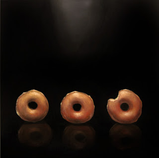 glazed doughnut painting original realism by jeanne vadeboncoeur