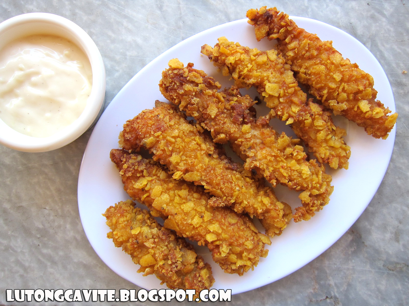 Lutong Cavite Oven Baked Cornflake Crusted Chicken Fingers