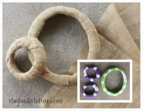 burlap wrapped wreath with cheap and easy pool noodle base