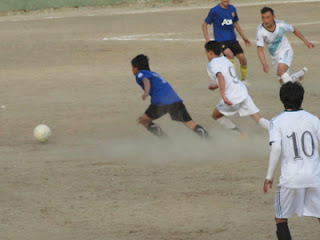 Scene from one of the quarterfinal matches played on Monday.