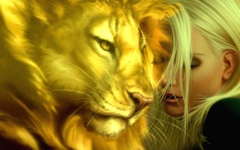 Wallpaper HD fantasy dragon and tiger and woman Wallpaper HD fantasy dragon and tiger and woman