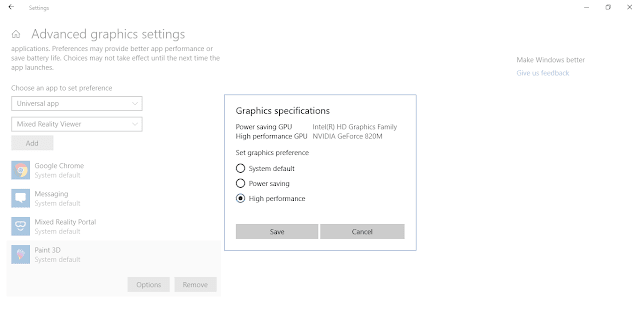 How to Customize Graphics Performance Preference for Apps in Windows 10