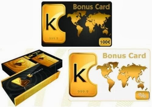 Publicidad de Bonus Cards y paquetes de negocio Karatbars.
