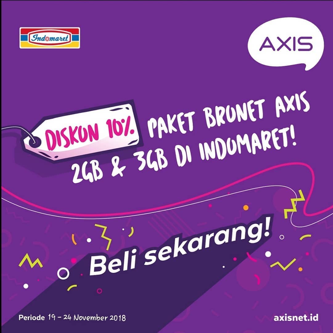 Indomaret - Promo Diskon 10% s.d 25% Pulsa IM3 Axis XL (s.d 24 Nov 2018)